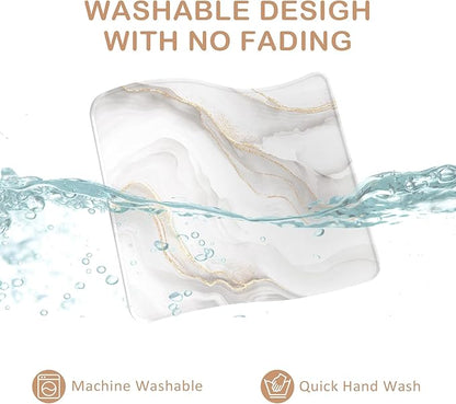 eulps Mouse Pad with Stitched Edge, Multiple Patterns Computer Mouse Pads with Non-Slip Rubber Base, Washable Cloth Mousepad, for Gaming, Laptop, PC (Ivory Gold)