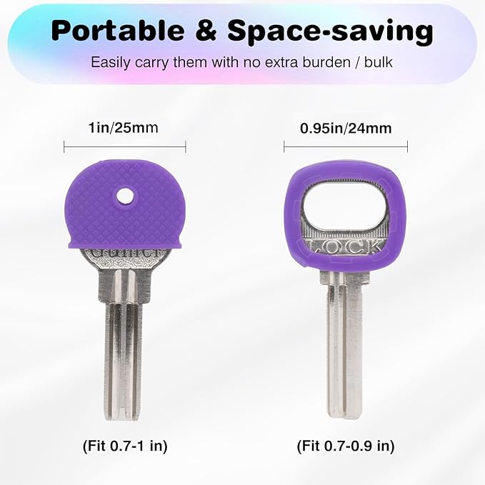 36 Pack Key Color Caps Covers Tags, Soft Rubber Key Identifiers, Plastic Key Toppers for Standard Flat Organization House Key (Not Suitable for Odd-Shaped Keys), 9 Colors, 2 Styles