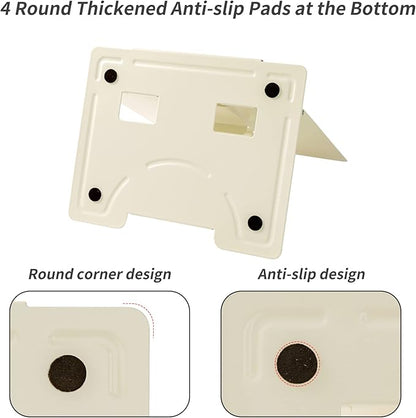 Metal Book Stand - Adjustable Book Holder for Reading (Full Beige)