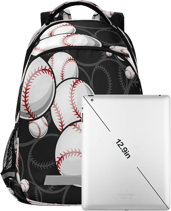 AUUXVA Sport Ball Baseball Theme Backpack School Bookbag Laptop Purse Casual Daypack for Teen Girls Women Boys Men College Travel