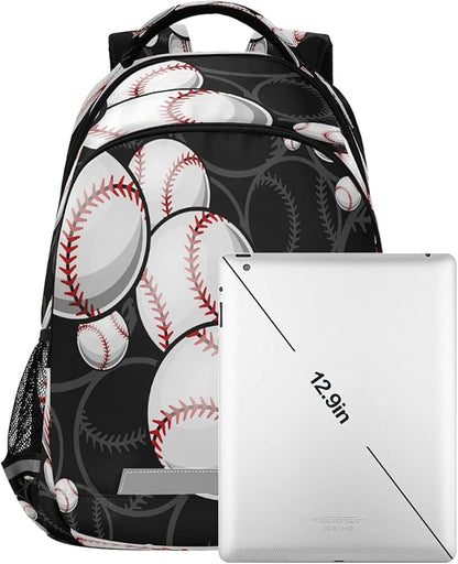AUUXVA Sport Ball Baseball Theme Backpack School Bookbag Laptop Purse Casual Daypack for Teen Girls Women Boys Men College Travel