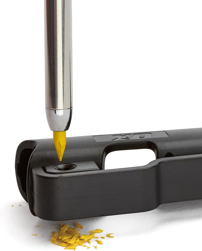 OX Tools Pro Tuff Carbon Marking Pencil with Pencil Holder, Sharpener & Belt Clip -Ideal for Carpentry and Construction, OX-P503201