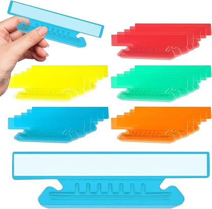 50 Pieces 4 Inch Hanging File Folder Tabs and Inserts Large Clear Plastic Hanging Folder Tabs for Filing Cabinet Folders Labels Back to School Supplies Assorted Colors (50)