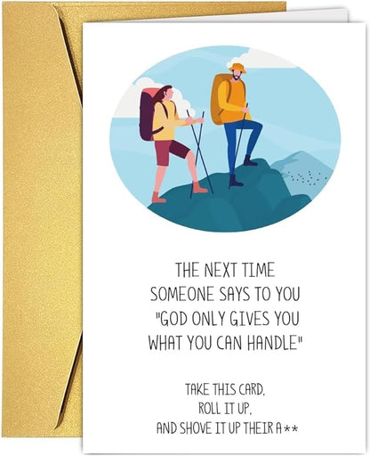 UUEFKTN Funny Encouragement Card for Him Her, Humor Adult Support Card, Special Occasion Card Uplifting Card, illness Difficult Support for Friend, Get Well Card, Get Better Gift for Women Men