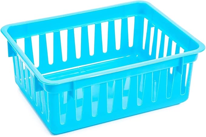 Bright Creations 12 Pack Small Plastic Classroom Storage Bins for Organization and School Supplies 6 Colors (6.1x4.8 in)