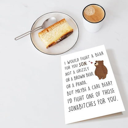 Chenive Funny Son Card - Hilarious Birthday Card for Adult Son