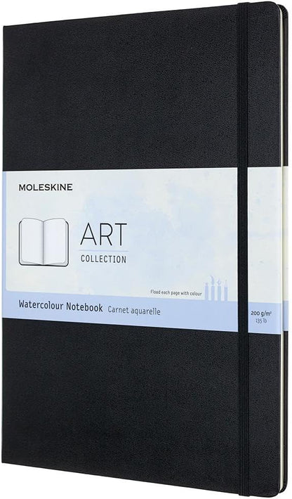 Moleskine Art Watercolor Notebook, Hard Cover, A4 (8.25" x 11.75") Plain/Blank, Black, 60 Pages