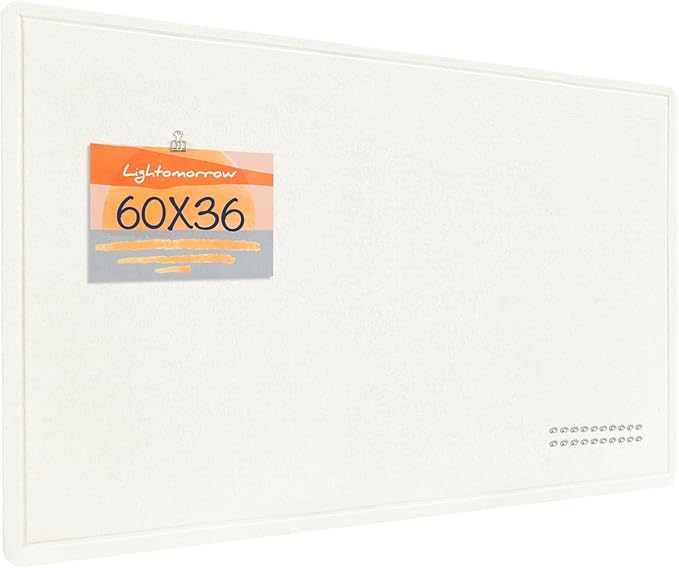 Large Bulletin Board - 60 x 36 Inches, Decorative Felt Pin Board for Wall - 5' x 3' Foldable Photo Display Board with Self-Adhesive Tape, Includes 20 Push Pins - White