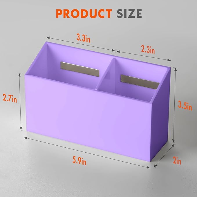 BEYGORM Magnetic Dry Erase Marker Holder for Whiteboard,Non-slip Acrylic Magnet Pen Holder for Fridge Refrigerator,Locker Organizer for Work,Locker Accessories,Pencil Cup for Desk(Purple)