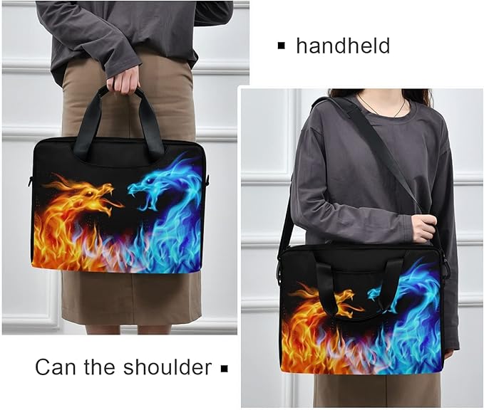 Fire Dragons Laptop Bag Case Laptop Messenger Bag Briefcase for Men Women