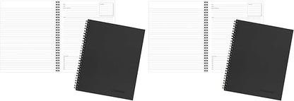 Cambridge Notebook, Business Notebook, 8-1/4" x 11", 80 Sheets, Ruled, Meeting Notes, Flexible Cover, Wirebound, Gray (06132) (Pack of 2)