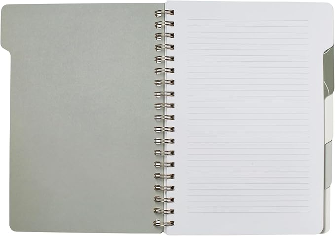 Fringe Studio Large Tab Notebook, Modern Eucalyptus, Flexible Paperback Cover, 5 Subject/Die-Cut Dividers, 7.25" X 10", 180 Lined Pages, Multicolor (343PA001FSC)