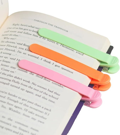 3pcs Silicone Automatic Bookmarks, Book Marks Gifts for Reading Women, Men, Kids, Book Lovers, Readers, Unique Cute Book Accessories, Stay in Place and Follow as You Read