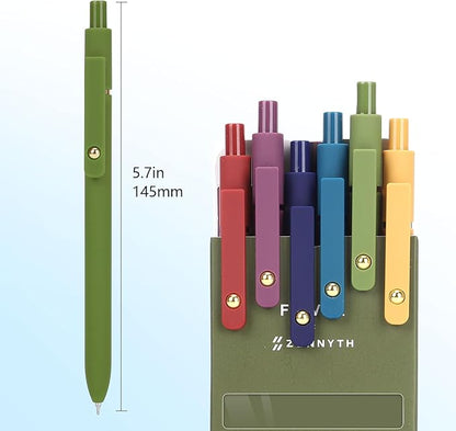 FIOVER 6Pcs Gel Pens, 0.7mm Medium Point Smooth Writing Pen, Black Gel Ink Journaling Supplies for Note Taking, Cute Aesthetic Office School Supplies Gifts for Women(6 Pcs Gold Vintage)