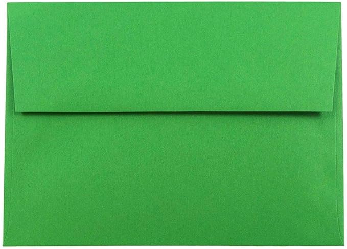 JAM PAPER A7 Colored Invitation Envelopes - 5 1/4 x 7 1/4 - Green Recycled - 50/Pack