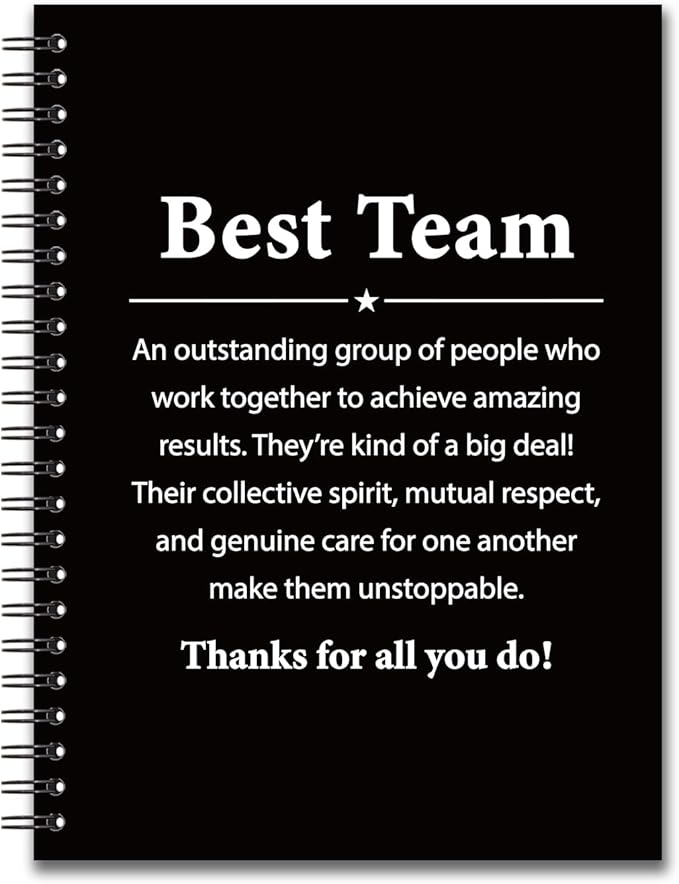 YAZMEEN Team Blank Spiral Notebook（160 Pages） Best Team Definition Hardcover Sketchbook Employee Appreciation Gift Teamwork Gift Funny Notebook Gift for Coworker Friend Team Member Leader Office Work