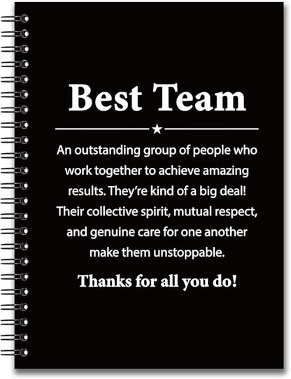 YAZMEEN Team Blank Spiral Notebook（160 Pages） Best Team Definition Hardcover Sketchbook Employee Appreciation Gift Teamwork Gift Funny Notebook Gift for Coworker Friend Team Member Leader Office Work
