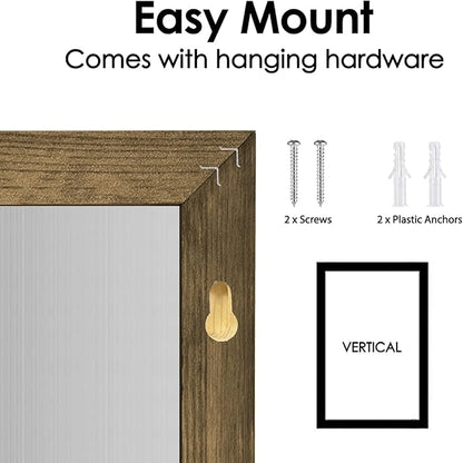 Dry Erase White Board Weekly Calendar Board, Magnetic Whiteboard for Wall,18“x24 Solid Wood Rustic Brown Framed Message Board, Planner Board for Office, Home, School(Weekly-BB-RB-4560)