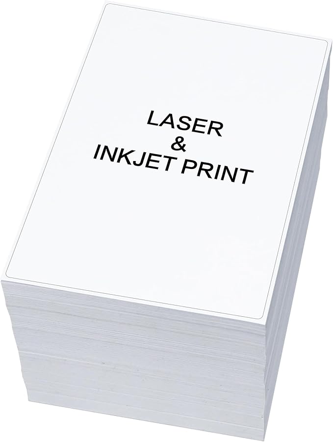L LIKED 500 Shipping Labels - 4"x 6", Single Sheet, White Printable Labels for Laser & Inkjet Printers, Self Adhesive Address Mailing Postage Labels Stickers (500 Sheets)