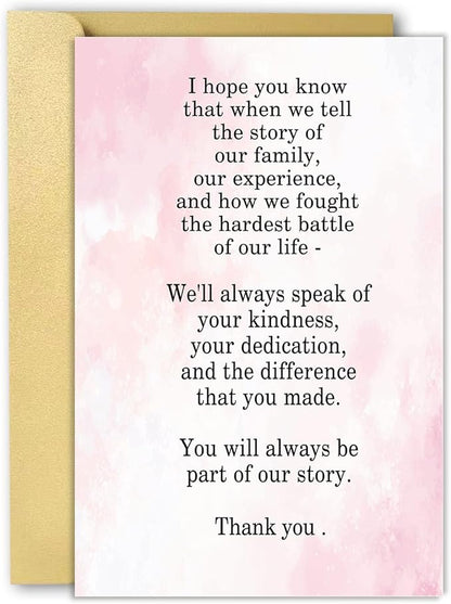 OJsensai Sweet Thank You Card for Doctor Nurse, Appreciation Gifts for Hospital Staff, You Will Always Be Part of Our Story