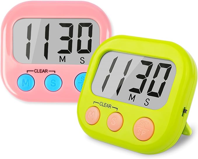 2 Pack Classroom Timers for Teachers Kids Large Magnetic Digital Timer Green Pink