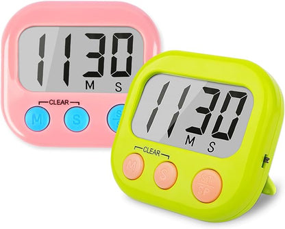 2 Pack Classroom Timers for Teachers Kids Large Magnetic Digital Timer Green Pink