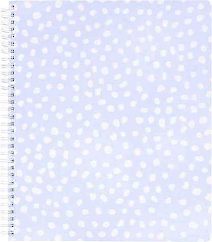 Steel Mill & Co Cute Large Spiral Notebook College Ruled, 11" x 9.5" with Durable Hardcover and 160 Lined Pages, Light Blue Dots