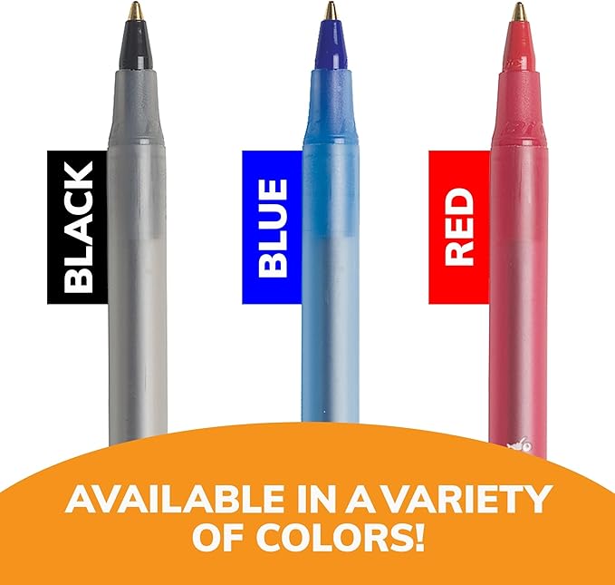 BIC® Round Stic® Xtra Life Ball Point Pen; Red; 12 Pack