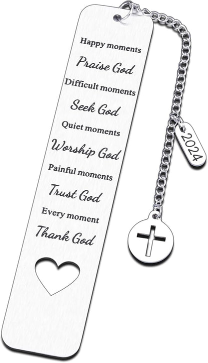 Baptism Faith Based Gifts Bible Verse Bookmarks Inspirational Gifts for Women Men 2024 Christian Religious Scripture Gifts for Friend Birthday Christmas Present for Son Daughter First Communion Gifts