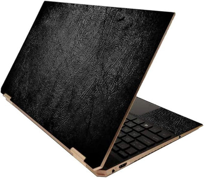MightySkins Skin for HP Spectre x360 15" (2020) - Black Leather | Protective, Durable, and Unique Vinyl Decal wrap Cover | Easy to Apply, Remove, and Change Styles | Made in The USA