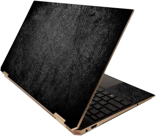 MightySkins Skin for HP Spectre x360 15" (2020) - Black Leather | Protective, Durable, and Unique Vinyl Decal wrap Cover | Easy to Apply, Remove, and Change Styles | Made in The USA