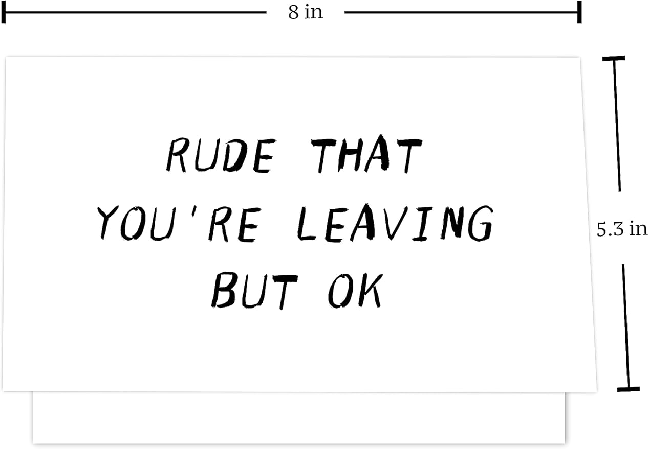 Heollaok Funny Coworker Leaving Card for Her Him, Rude Going Away Card for Women Men, Humor Farewell Card for Co-worker, New Job Card for Friend, Colleague Card for Working Partner