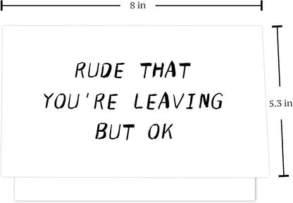 Heollaok Funny Coworker Leaving Card for Her Him, Rude Going Away Card for Women Men, Humor Farewell Card for Co-worker, New Job Card for Friend, Colleague Card for Working Partner