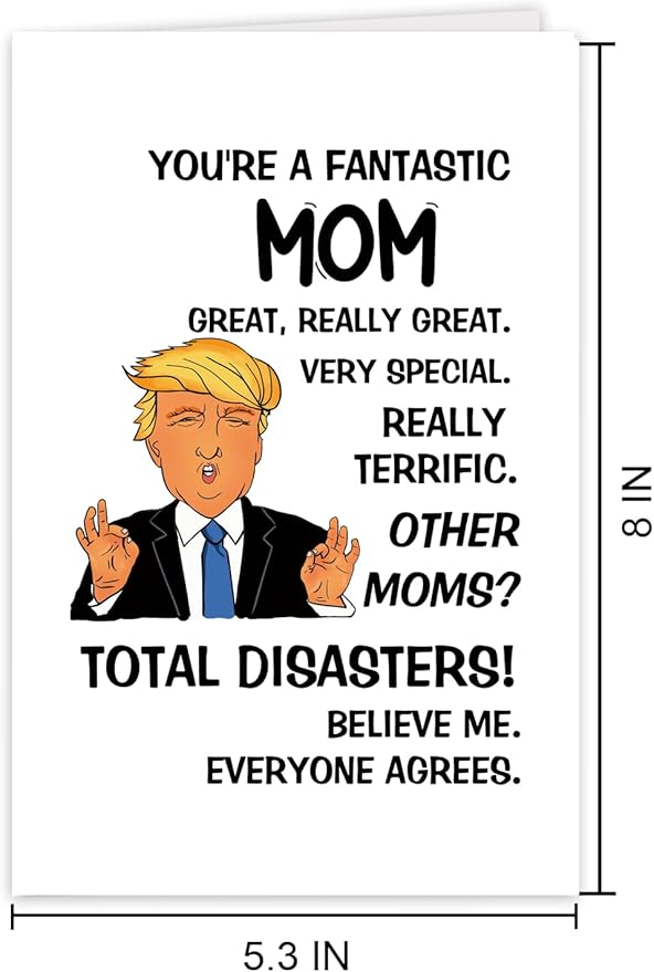 UUEFKTN Funny Birthday Card for Mom Grandma, Funny Happy Mother's Day Card Gift for Mom Stepmother Grandma Women Her, Humor Mother Birthday Gift From Son Daughter, Mum Bday