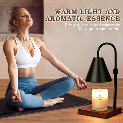 Modern Candle Warmer Lamp with Timer, Dimmable Candle Lamp Warmer, Birthday Gifts for Women, Black Lamp Candle Warmer Gifts for Mom, Adjustable Candle Light Warmer, Cozy Living Room Bedroom Home Decor