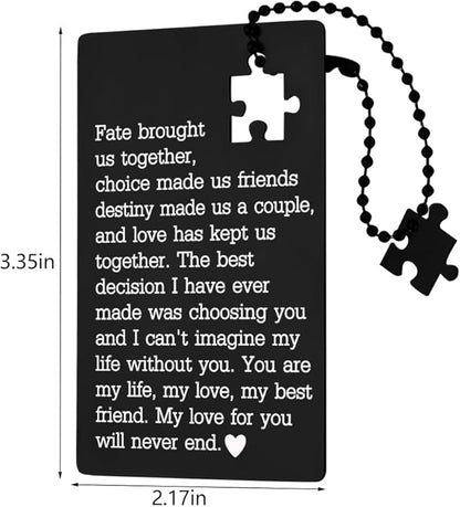 llxxeyopqdxz Husband Gifts: Birthday & Anniversary Cards for Men, Wallet Insert Love Notes