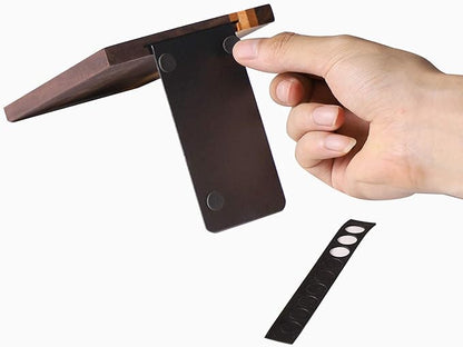 Muso Wood Artist Bookends, Decorative Bookshelf Book Ends Heavy Duty Bookends Desktop Organize Books Wooden Book Ends for Home Office Kitchen 6"x4" Walnut 4pcs