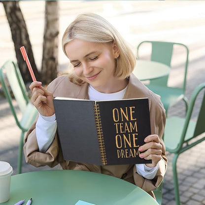 One Team One Dream 160 Blank Pages Spiral Notebook, Team Notebooks for Employees, Teamwork Gifts for Staff, Team Member Gifts for Colleagues, Team Building Gifts for Coworkers