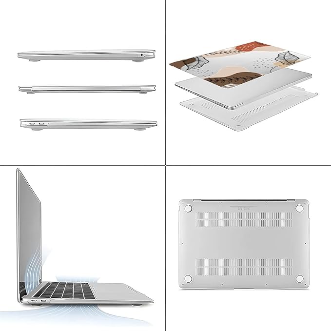 Compatible with 15 Inch MacBook Air A2941 M2 2023, Tropical Leaves Hard Plastic Shell Cover Case