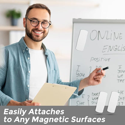 Ddaowanx Whiteboard Eraser, Magnetic Dry Erase Eraser, Glass Board Eraser,School and Office Supplies, Pack of 2 (White)