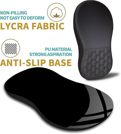 Hokafenle Ergonomic Mouse Pad Wrist Support with Massage Design, Wrist Rest Pain Relief Mousepad with Memory Foam&Non-Slip PU Base, Mouse Pads for Wireless Mouse & Desk (12x8 inch,Dark Grey)