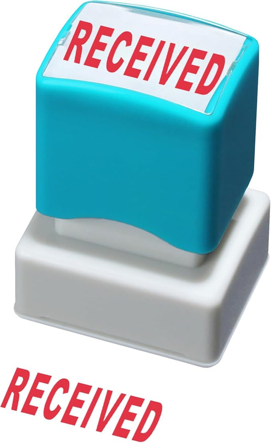 WAFJAMF Received Stamps–Received Self Inking Rubber Stamp Red Ink Message Stamp-Medium
