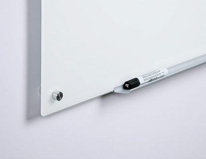 Audio-Visual Direct Magnetic Ultra White Glass Dry-Erase Board Set - 8' x 4' - Includes Magnets, Hardware & Marker Tray