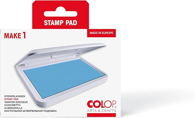 COLOP Make Series, Ink Stamp Pads, with Non-Toxic Premium Ink, Water-Based Acid-Free (Calm Blue, Make 1-1-15/16" x 3-1/2")
