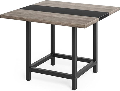 LITTLE TREE 39-Ince Square Small Conference Room Table for 4 People,Wood Computer Desk for Home Office, Small Space (Chair not Included)