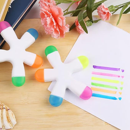 Cute Starfish Highlighters, Creative Multi Color Fluorescent Pens Markers, Non-Toxic & Odorless Watercolor, Great for Journal Planner Note Taking and Coloring Book.