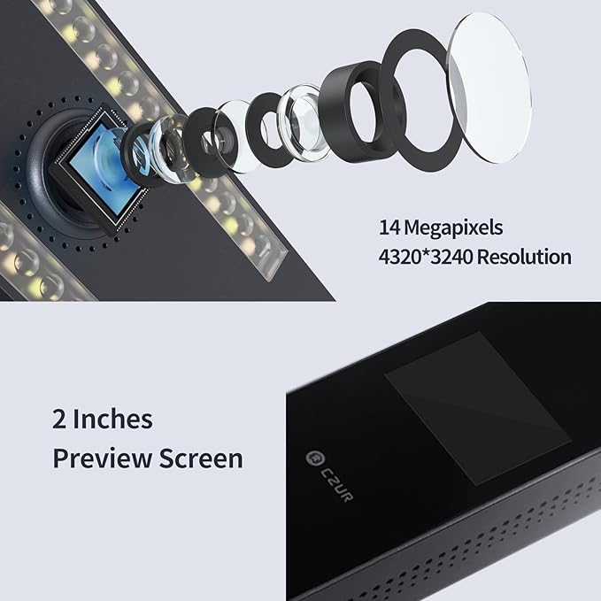 CZUR Aura Pro Book & Document Scanner,Capture A3 & A4, Auto-Flatten & Deskew Powered by AI Technology, Foldable & Portable, Compatible with Windows & Mac OS