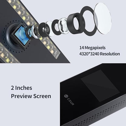 CZUR Aura Pro Book & Document Scanner,Capture A3 & A4, Auto-Flatten & Deskew Powered by AI Technology, Foldable & Portable, Compatible with Windows & Mac OS