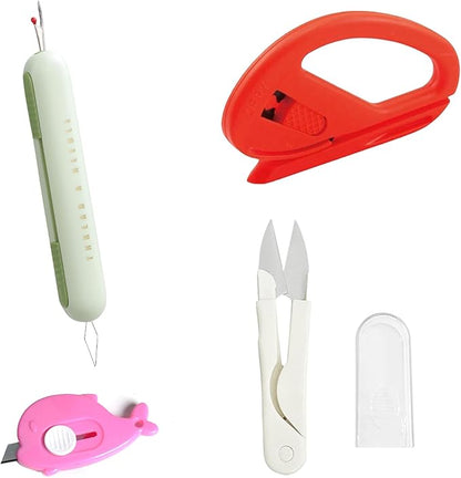 Multifunctional Cutting Set Gift Paper Cutter Sewing Fabric Scissors Mini Box Opener Auto Recycling Cutting Scissors Needle Threading Tool Car Decal Color Changing Tool Knife Clothes Opener