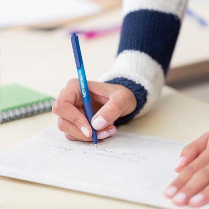 BIC Soft Feel Ballpoint Pens, Fine Point, 0.8 mm, Black Barrel, Black Ink, Box Of 12 Stick Pens (SCSF11-BLK)